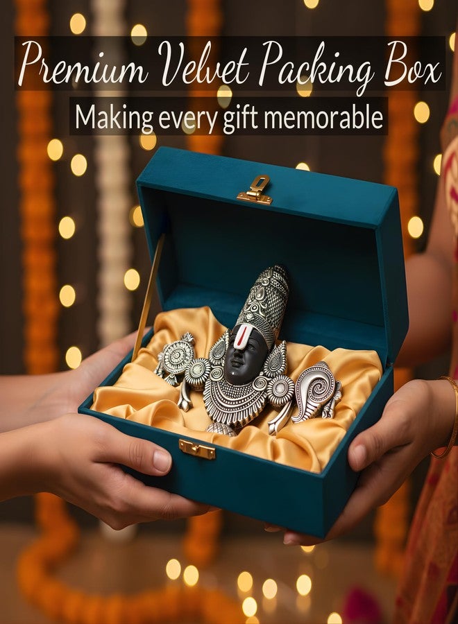 Dev Aastha 999 Silver Plated Balaji Statue | 4-Inch Divine Vastu Table Decor for Pooja Room & Prayer Room | Auspicious Lord Venkateswara Idol & Religious Gifting Item - Image 3